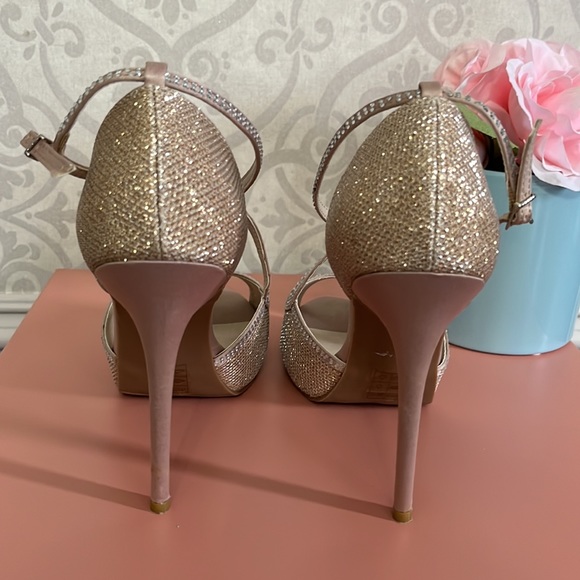 Sparkly champagne evening heels - Picture 3 of 6